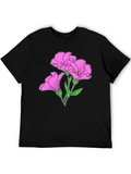 Pink Lily Floral Hand Drawn Gardening Gift Classic Cotton Tee – Unisex Comfort For Any Season