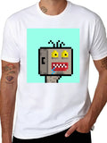 Pixel Crazy Man Classic Cotton Tee – Unisex Comfort For Any Season
