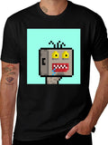 Pixel Crazy Man Classic Cotton Tee – Unisex Comfort For Any Season