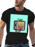 Pixel Crazy Man Classic Cotton Tee – Unisex Comfort For Any Season