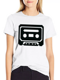 Pixelated Cassette Tape In Black Classic Cotton Tee – Unisex Comfort For Any Season