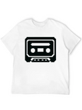 Pixelated Cassette Tape In Black Classic Cotton Tee – Unisex Comfort For Any Season