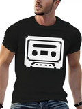 Pixelated Cassette Tape In Black Classic Cotton Tee – Unisex Comfort For Any Season