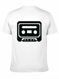 Pixelated Cassette Tape In Black Classic Cotton Tee – Unisex Comfort For Any Season