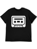 Pixelated Cassette Tape In Black Classic Cotton Tee – Unisex Comfort For Any Season