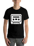 Pixelated Cassette Tape In Black Classic Cotton Tee – Unisex Comfort For Any Season