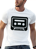 Pixelated Cassette Tape In Black Classic Cotton Tee – Unisex Comfort For Any Season