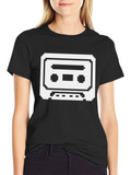 Pixelated Cassette Tape In Black Classic Cotton Tee – Unisex Comfort For Any Season