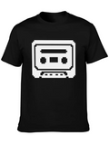 Pixelated Cassette Tape In Black Classic Cotton Tee – Unisex Comfort For Any Season
