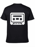 Pixelated Cassette Tape In Black Classic Cotton Tee – Unisex Comfort For Any Season