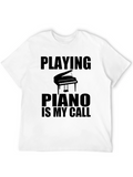 Piano Is My Call Black T-Shirt