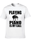 Piano Is My Call Black T-Shirt