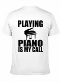 Piano Is My Call Black T-Shirt