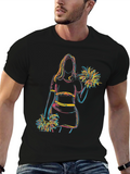 Cheerleader Sketch Graphic T-Shirt - Black