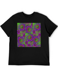 Plum Purple And Neon Flower Classic Cotton Tee – Unisex Comfort For Any Season