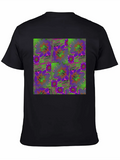 Plum Purple And Neon Flower Classic Cotton Tee – Unisex Comfort For Any Season