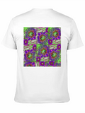 Plum Purple And Neon Flower Classic Cotton Tee – Unisex Comfort For Any Season