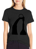 Black Silhouette Lamp Graphic Tee