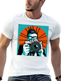 Pop Art Photographer Classic Cotton Tee – Unisex Comfort For Any Season