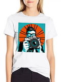 Pop Art Photographer Classic Cotton Tee – Unisex Comfort For Any Season
