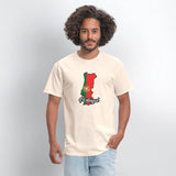 Portugal map in national flag colors.