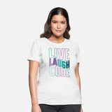 Programmer Shirt, Live Laugh Code Tee, Coding