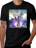 Purple Lotus Classic Cotton Tee – Unisex Comfort For Any Season