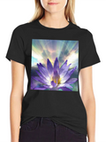 Purple Lotus Classic Cotton Tee – Unisex Comfort For Any Season