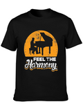 Feel the Harmony Piano Player Graphic T-Shirt