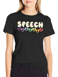 Speech Therapy Heart T-Shirt - Black