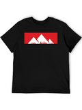 Mountain Graphic Tee - Stylish Black Cotton T-Shirt