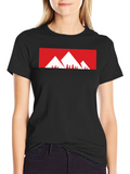 Mountain Graphic Tee - Stylish Black Cotton T-Shirt