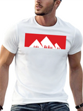 Mountain Graphic Tee - Stylish Black Cotton T-Shirt