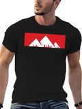 Mountain Graphic Tee - Stylish Black Cotton T-Shirt