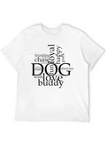 Dog Lover Word Art T-Shirt - Black