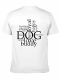 Dog Lover Word Art T-Shirt - Black
