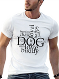 Dog Lover Word Art T-Shirt - Black