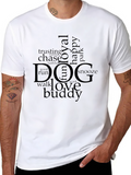 Dog Lover Word Art T-Shirt - Black