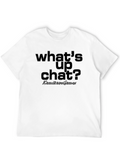 Whats Up Chat Black Graphic Tee
