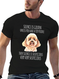 Toy Poodle Suspicious Silence Graphic T-Shirt