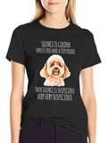 Toy Poodle Suspicious Silence Graphic T-Shirt