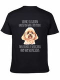 Toy Poodle Suspicious Silence Graphic T-Shirt