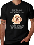 Toy Poodle Suspicious Silence Graphic T-Shirt