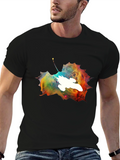 Nebula Leaf Graphic Tee - Trendy Space Design Shirt