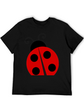 Ladybug Graphic Black T-Shirt