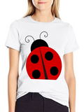 Ladybug Graphic Black T-Shirt
