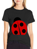 Ladybug Graphic Black T-Shirt