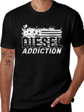 Diesel Addiction Flag Graphic Black T-Shirt