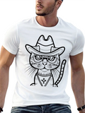 Cool Cat Cowboy Black T-Shirt