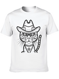 Cool Cat Cowboy Black T-Shirt